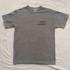 Vintage American Diving Headquarters Hanes Gray Short Sleeve Tee